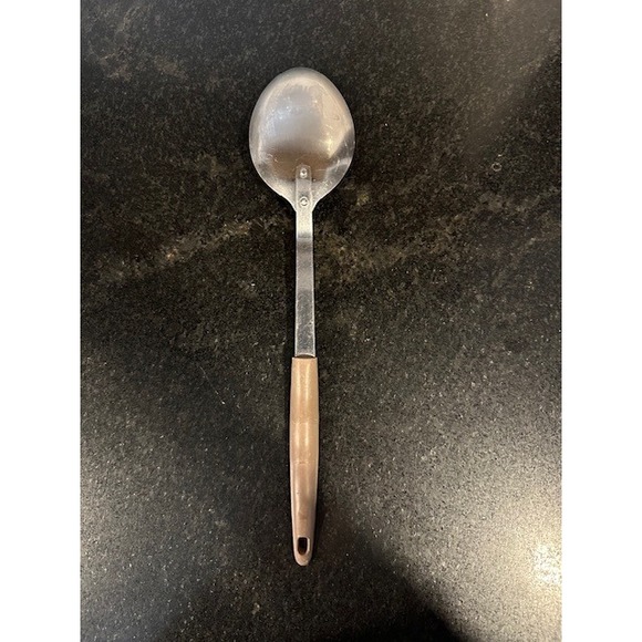 Regent Stainless Japan Serving Spoon Wooden Handle Fighting Lions Logo - Picture 2 of 7